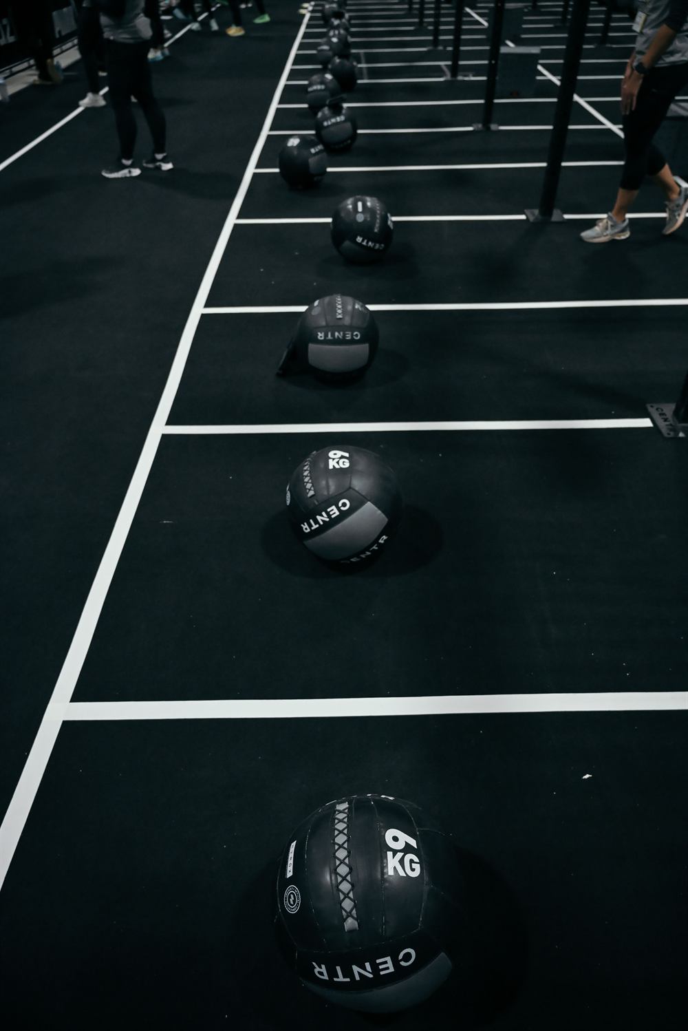Wall balls waiting in their lanes